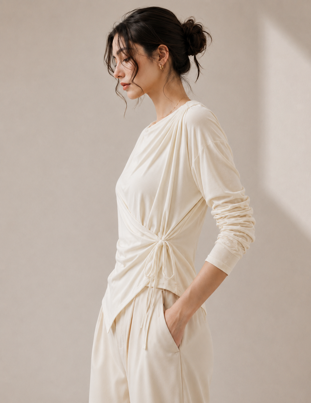 Drape Top Ivory 授乳対応