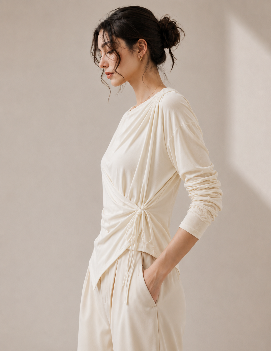 Drape Top Ivory 授乳対応