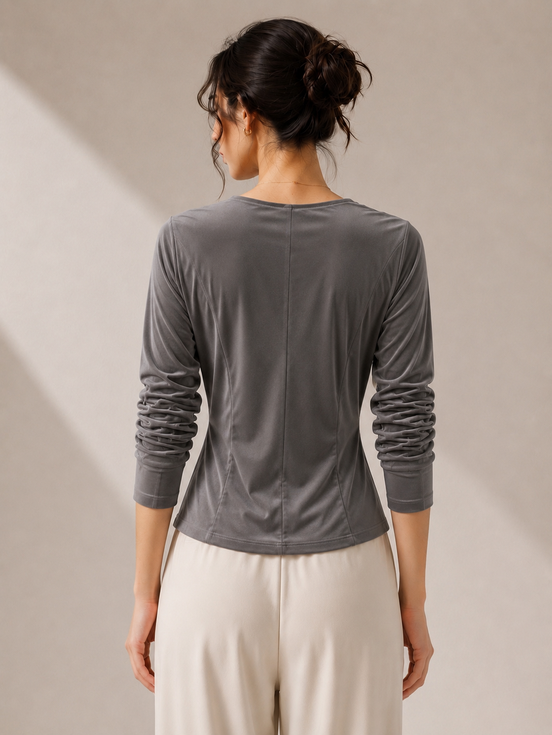 Drape Top  Charcoal Gray　授乳対応
