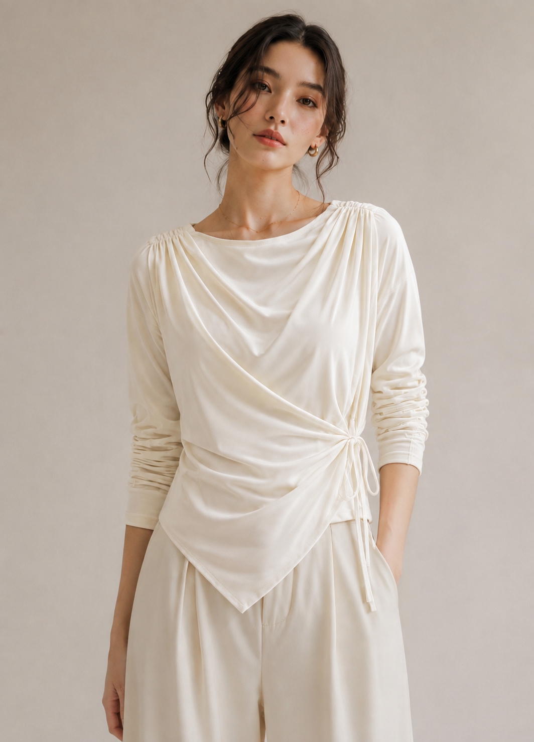 Drape Top Ivory 授乳対応